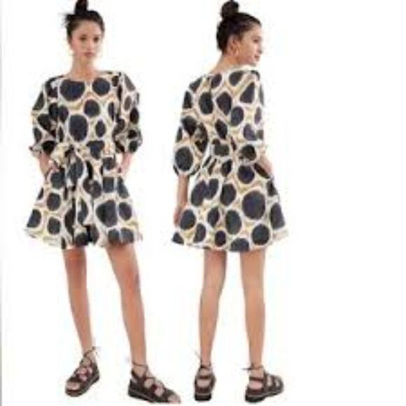 Anthropologie Maeve Destin Organic Cotton Mini Dress Size Small - Picture 2 of 15